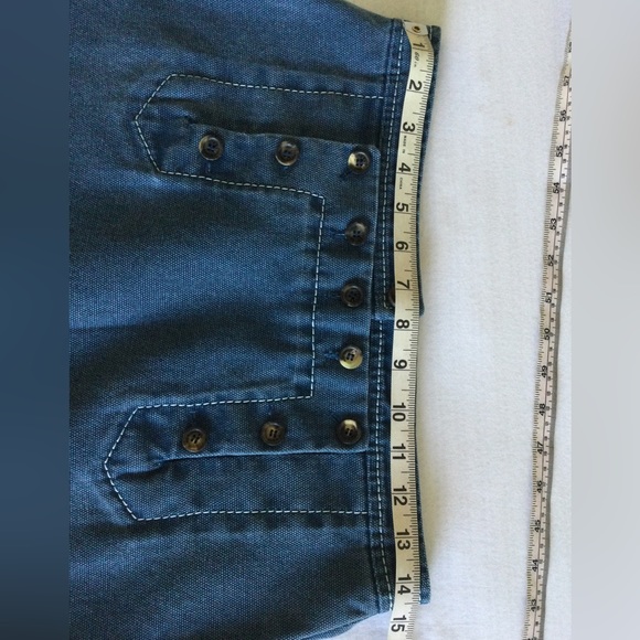 CELINE YACHTING TWILL DENIM CANVAS NAUTICAL BUTTON SKIRT SIZE 38 FRANCE - Picture 9 of 16